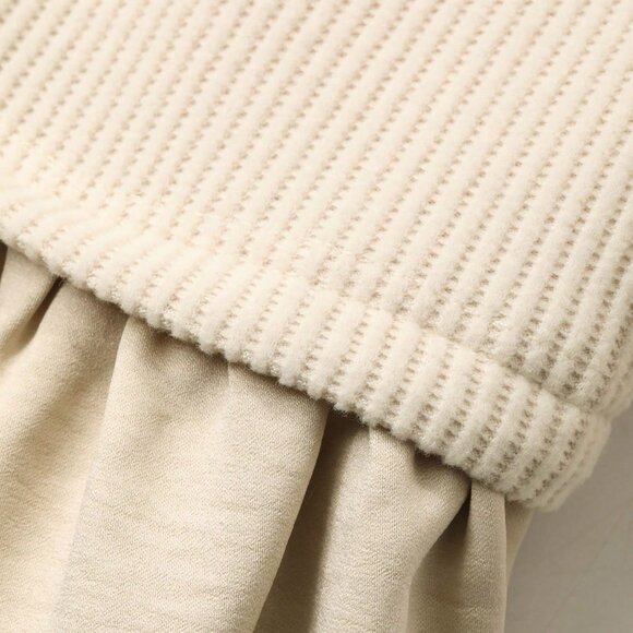 Black Casual Women's Contrast Patchwork Drawstring Waist Long Sleeve T-Shirt - Picture 8 of 8